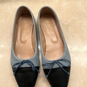 A. Soliani Como - Denim/Black Ballerina flat